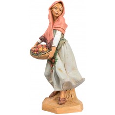 Donna con cesto 30 cm Fontanini per presepe Mondo Presepi