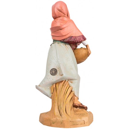 Woman with hamper 30 cm Fontanini