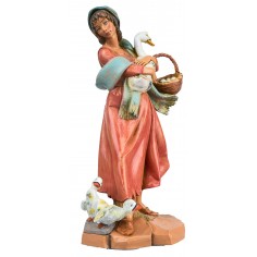 Donna con oche 30 cm Fontanini per presepe Mondo Presepi
