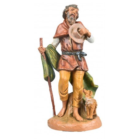 Old with dog 30 cm Fontanini