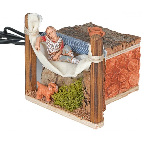 Sleeping on a moving hammock Oliver 10 cm for Mondo Nativity scene