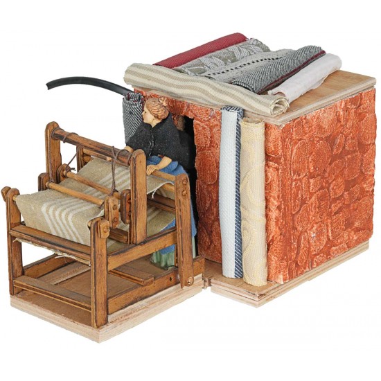 Tessitrice in movimento Oliver 10 cm per presepe Mondo Presepi