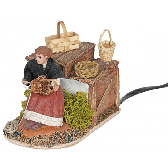 Cestaia in movimento Oliver serie 10 cm per presepe Mondo