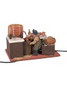 Moving winemaker with working barrel 12 cm for nativity scene