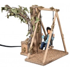 Child on a moving swing 24 cm for nativity scene Mondo Presepi 2