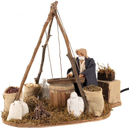 Man with Sieve Moving 12 cm for Nativity Scene Mondo Presepi
