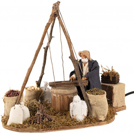 Man with Sieve Moving 12 cm for Nativity Scene Mondo Presepi