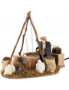 Uomo al setaccio in movimento 12 cm per presepe Mondo Presepi