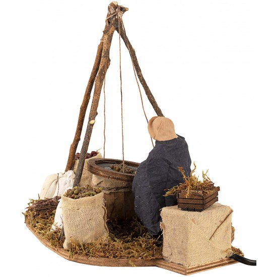 Man with Sieve Moving 12 cm for Nativity Scene Mondo Presepi