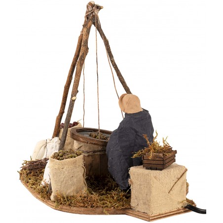 Uomo al setaccio in movimento 12 cm per presepe Mondo Presepi