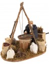 Man with Sieve Moving 12 cm for Nativity Scene Mondo Presepi