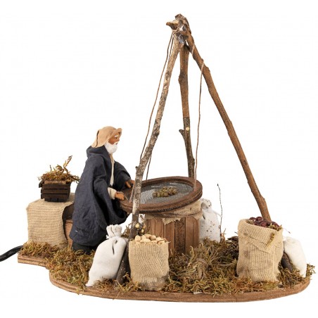 Man with Sieve Moving 12 cm for Nativity Scene Mondo Presepi