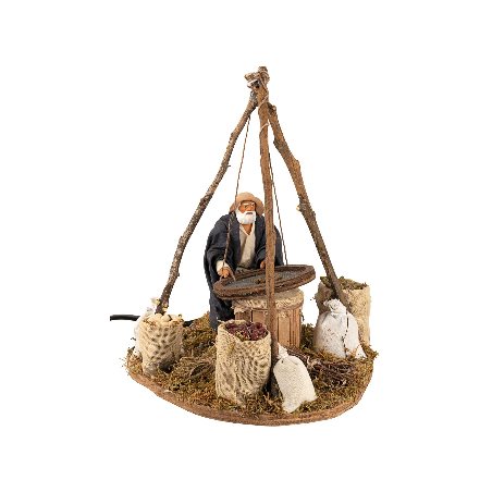 Uomo al setaccio in movimento 12 cm per presepe Mondo Presepi