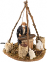 Man with Sieve Moving 12 cm for Nativity Scene Mondo Presepi