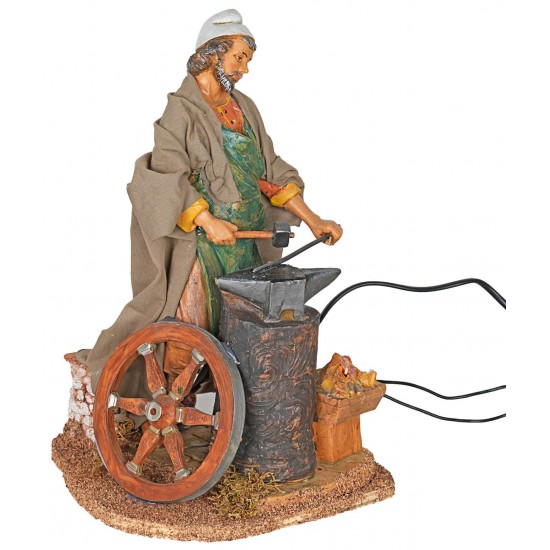 Herrería en movimiento Fontanini 30 cm con fuego para