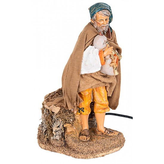 Zampognaro in movimento Fontanini 30 cm per presepe Mondo