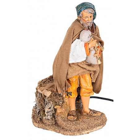 Zampognaro in movimento Fontanini 30 cm per presepe Mondo