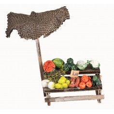 Banco frutta e verdura con ombrellone Mondo Presepi