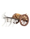 Straw wagon with donkey being towed