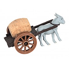 Small wagon with barrel - Donkey being towed - Cod. 