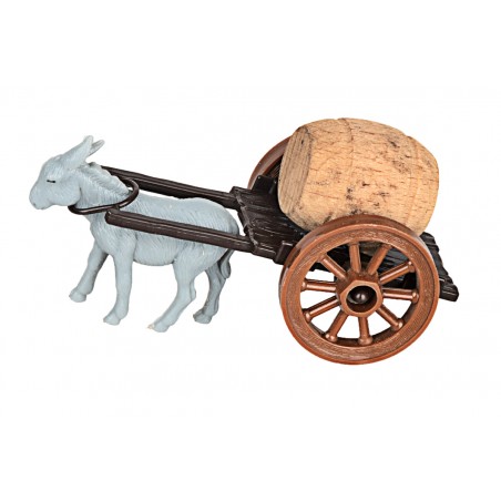 Small wagon with barrel - Donkey being towed - Cod. 