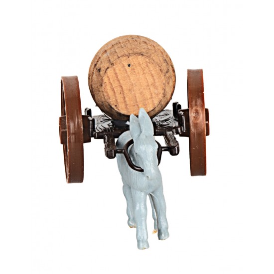 Small wagon with barrel - Donkey being towed - Cod. 