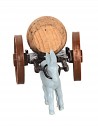 Small wagon with barrel - Donkey being towed - Cod. 