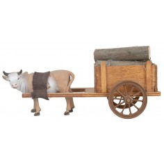 Carro de madera con buey de tiro - Cod.  2