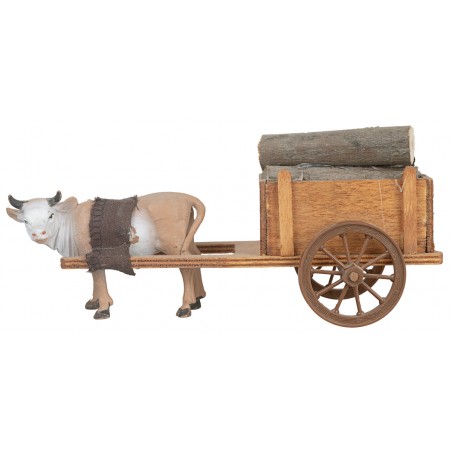 Carro in legno con bue al traino - Cod. FC4B Mondo Presepi