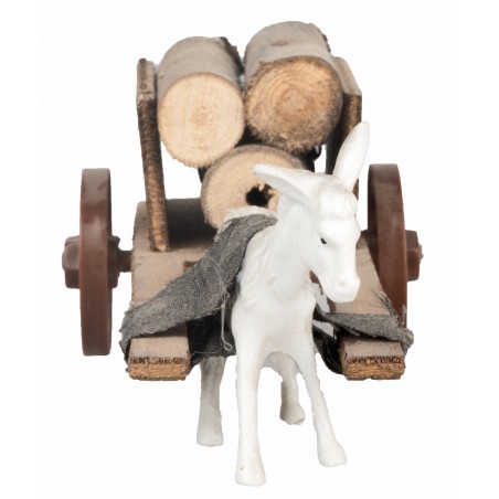 Carro pequeño de madera con burro de tiro