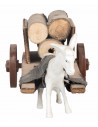 Carro pequeño de madera con burro de tiro