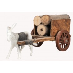 Carro piccolo in legno con asino al traino 2