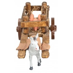 Carro de madera con cerditos