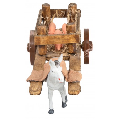 Wooden wagon with pigs