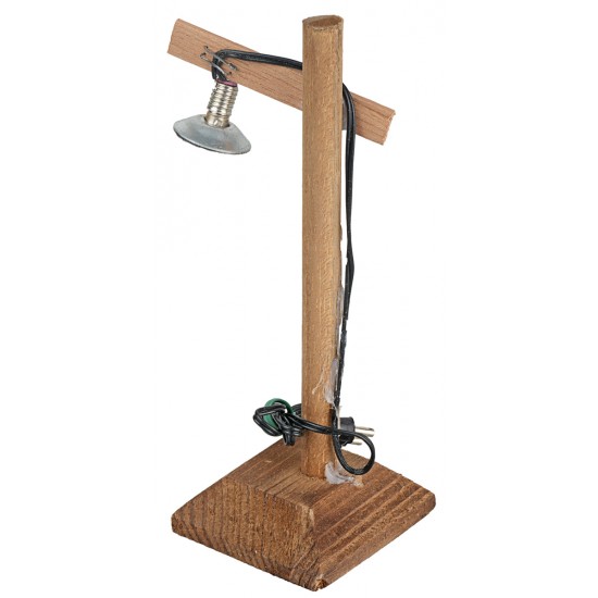 Lampione da strada in legno cm 4,5x4,5x13 h lampione, cavo