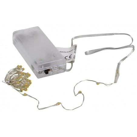 50 Micro Led luce bianco freddo a batterie per presepe Mondo