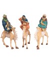 Set tre Re Magi su cammello serie 10 cm per presepe Mondo