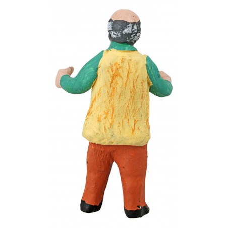 Hombre de 9 cm en terracota pintada para belén Mundo Pesebres