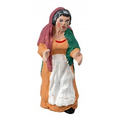 8 cm Painted Terracotta Woman for Nativity Scene Mondo Presepi