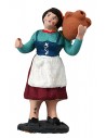 Donna 10 cm con anfora sulla spalla in terracotta dipinta