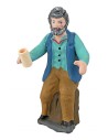 Uomo seduto con bicchiere in mano della serie 10 cm in