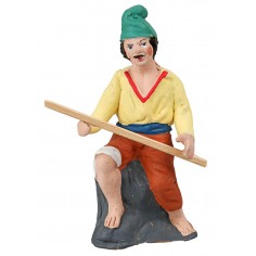 Fisherman series 10 cm in hand-painted terracotta for Mondo Nativity scene