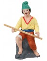 Fisherman series 10 cm in hand-painted terracotta for Mondo Nativity scene