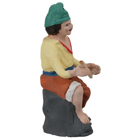 Pescatore serie 10 cm in terracotta dipinta per presepe Mondo