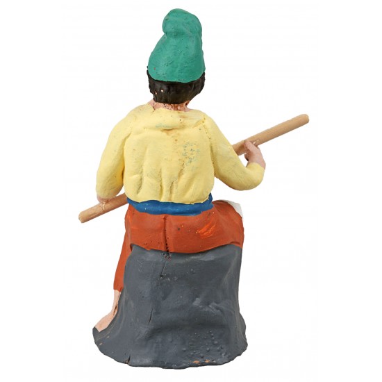 Pescador serie 10 cm en terracota pintada para belén Mondo