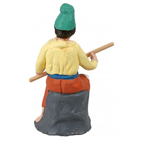 Fisherman series 10 cm in hand-painted terracotta for Mondo Nativity scene