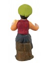 Mujer sentada con pan de la serie 10 cm en terracota pintada