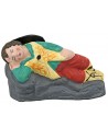 Sleeping shepherd 10 cm series in painted terracotta