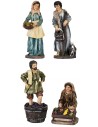 Conjunto de 4 estatuas de 15 cm en resina para belén Mondo Presepi