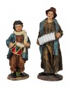Set 2 suonatori della serie 15 cm in resina per presepe Mondo